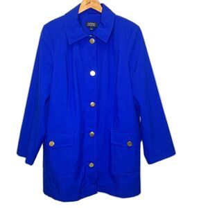 Dennis Basso Water Resistant‎ Jacket with Printed Lining Blue/Geo
